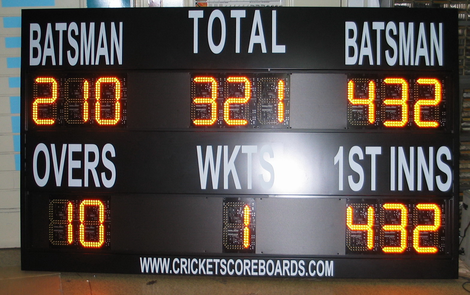 Cricket ball scoreboard out door